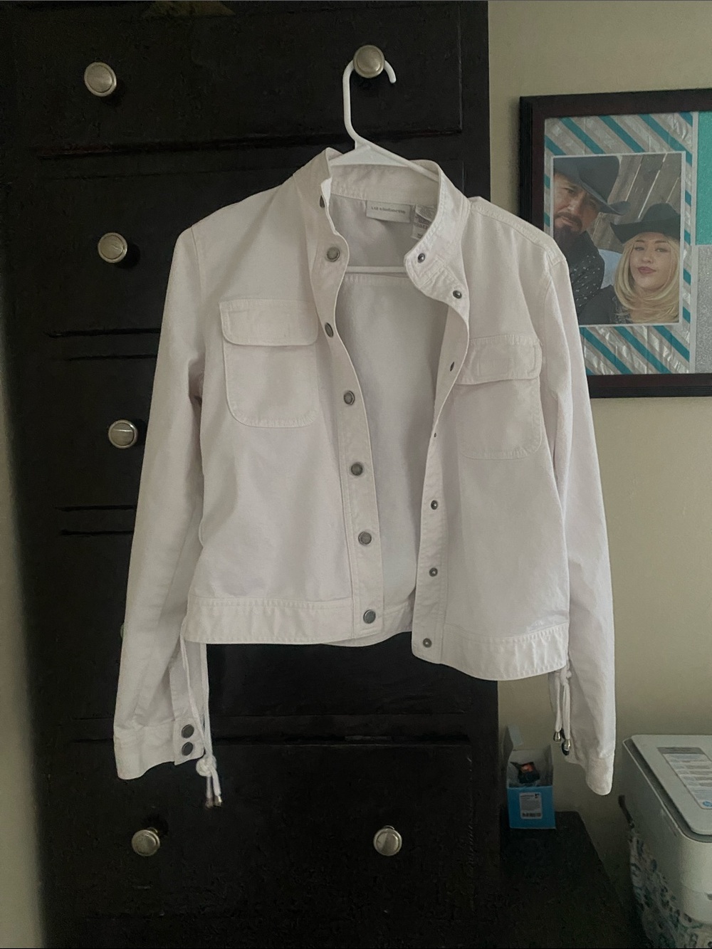 Liz Claiborne White Cotton Jean Jacket